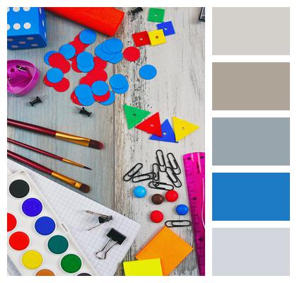 Color School Supplies Child Image